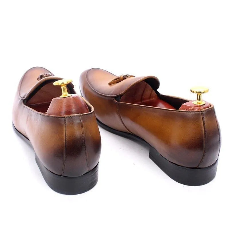 Men Tassel Dress Loafers - Slip-On Formal Dress Shoes