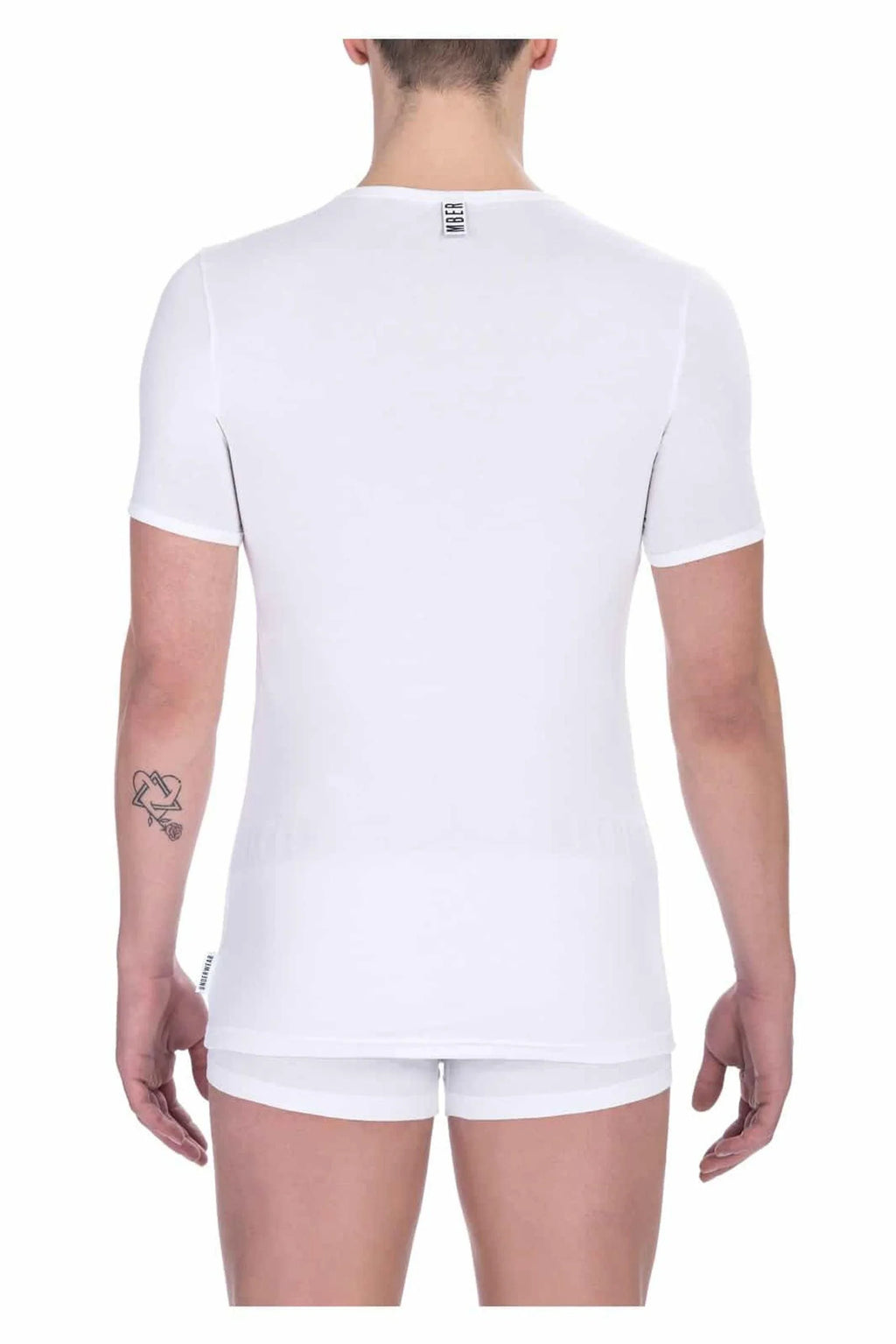 Men Underwear T-shirts - Stretchable - Short-Sleeves White -Guocali