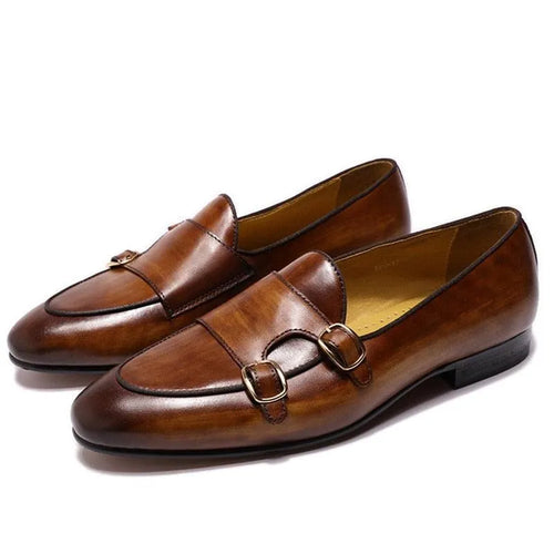 Men's Apron Toe Monk Strap Dress Loafers – Monk Strap Shoes | GUOCALI