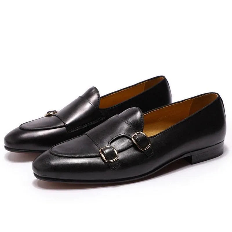 Men's Apron Toe Monk Strap Dress Loafers – Monk Strap Shoes | GUOCALI – view 2