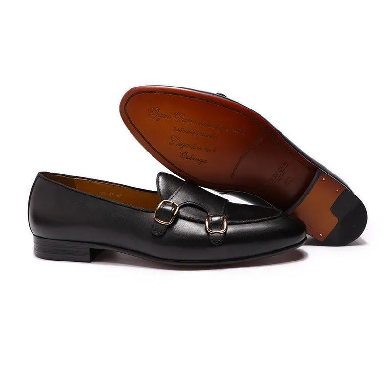 Men's Apron Toe Monk Strap Dress Loafers – Monk Strap Shoes | GUOCALI – view 6