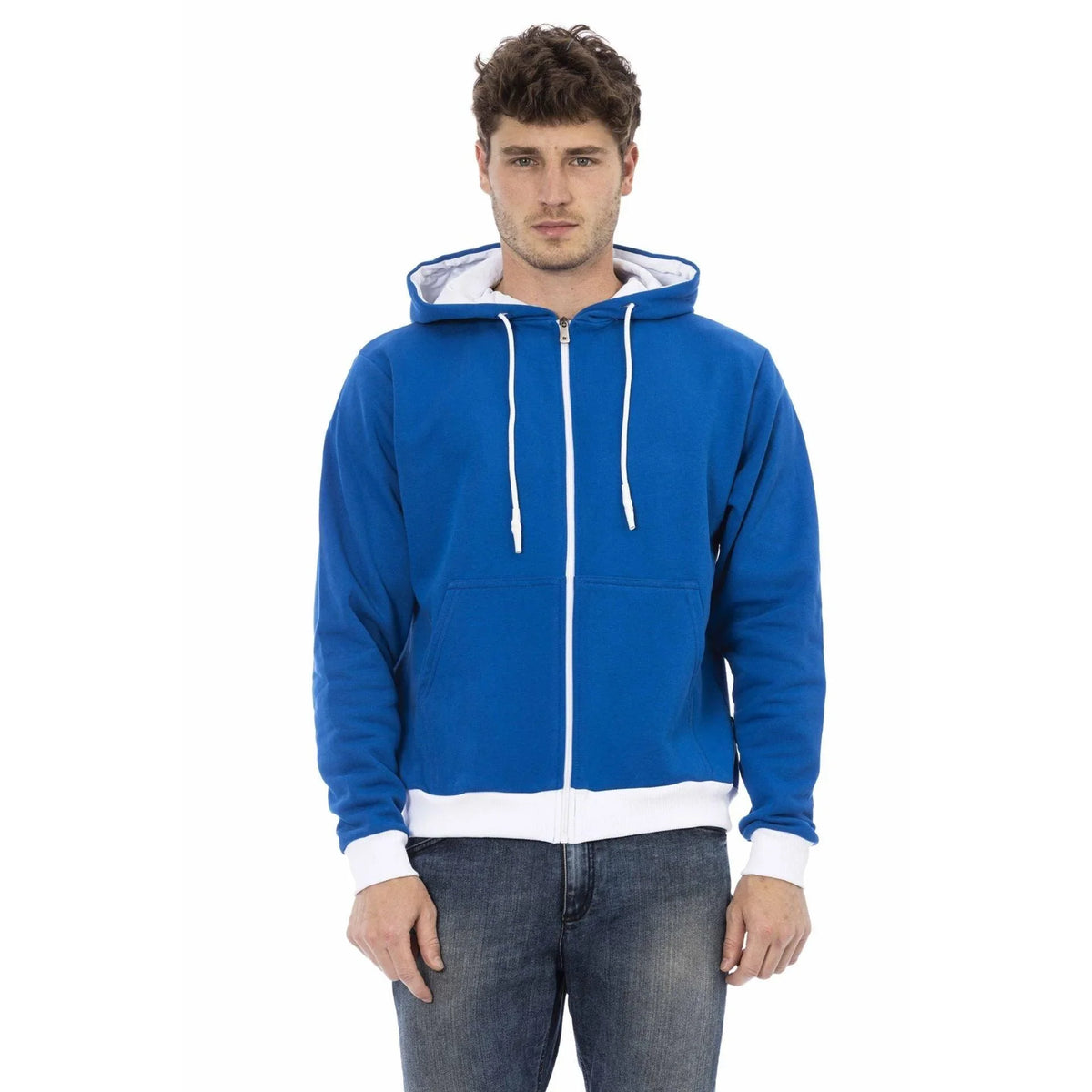 Men's hoodie Baldinini Trend Full-Zip Kangaroo Pocket Navy – main view