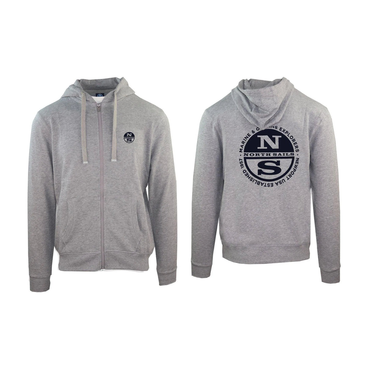 Men's hoodie North Sails Logo Kangaroo Pocket Grey Melange – main view