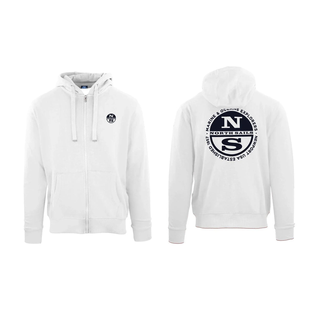 Men's hoodie North Sails Logo Kangaroo Pocket White – main view