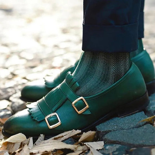 Men's Kiltie Monk Strap Dress Loafers – Monk Strap Shoes | GUOCALI – view 2