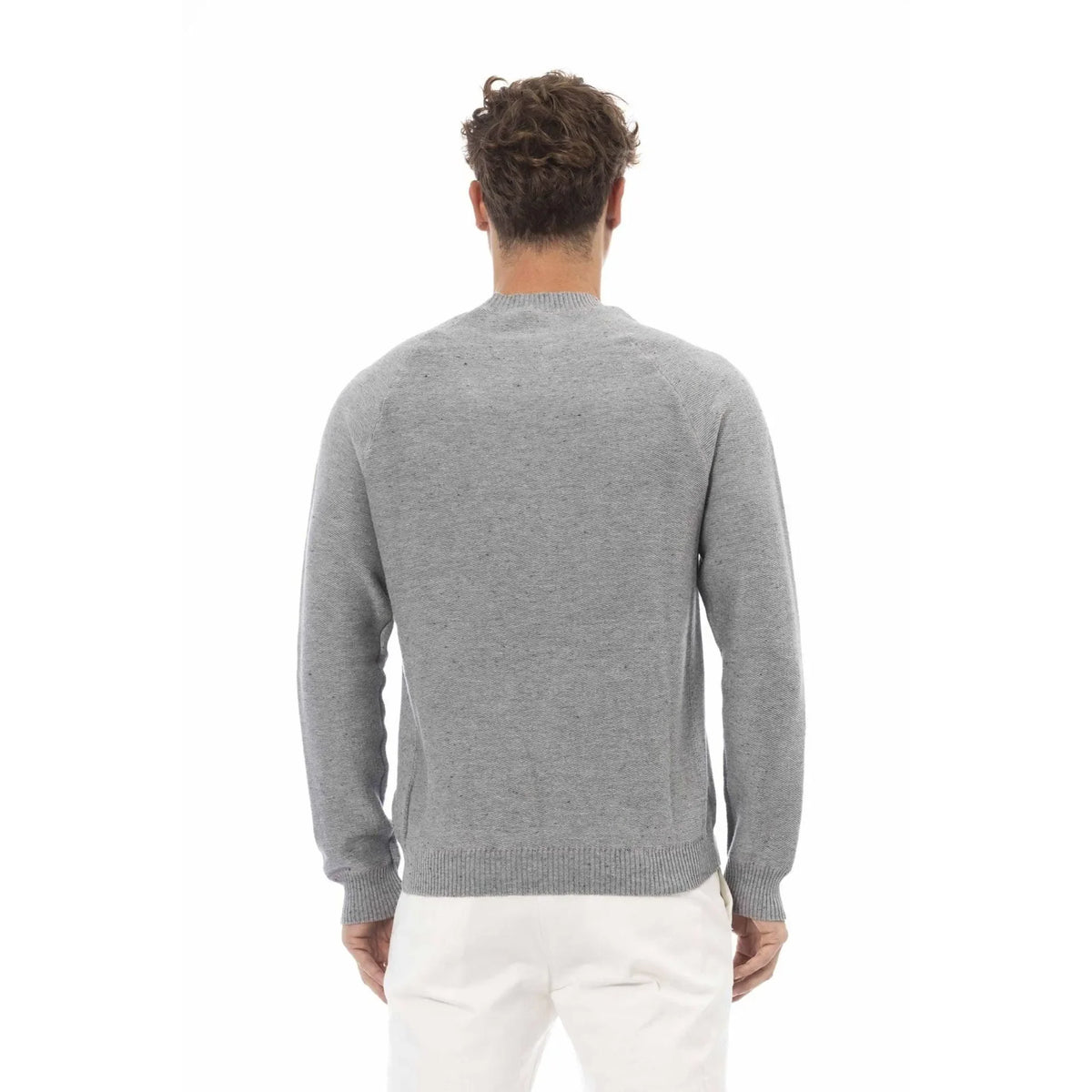 Men's sweatshirt Alpha Studio Minimalist Round Neck Grey – view 3