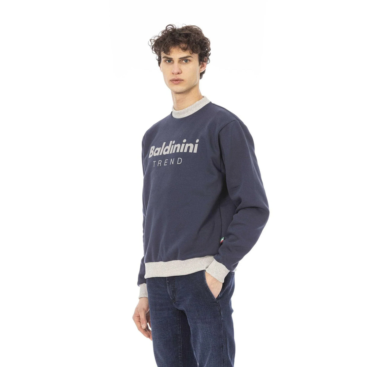 Men's sweatshirt Baldinini Trend Logo Crew Neck Cotton Navy – view 2