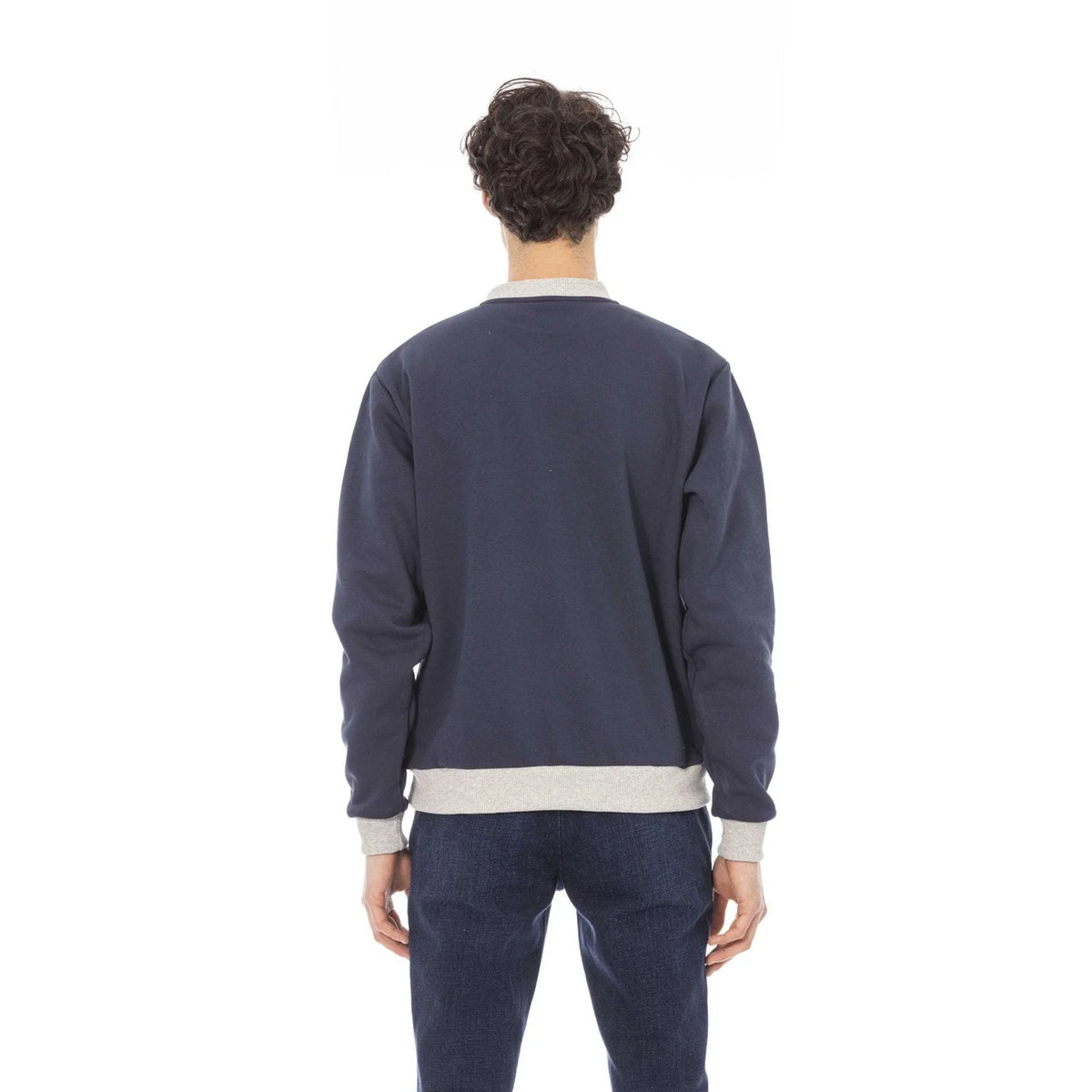 Men's sweatshirt Baldinini Trend Logo Crew Neck Cotton Navy – view 3