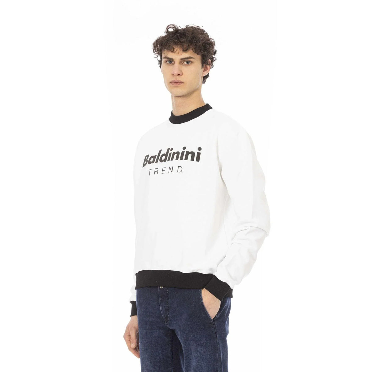 Men's sweatshirt Baldinini Trend Logo Crew Neck Cotton White – view 2