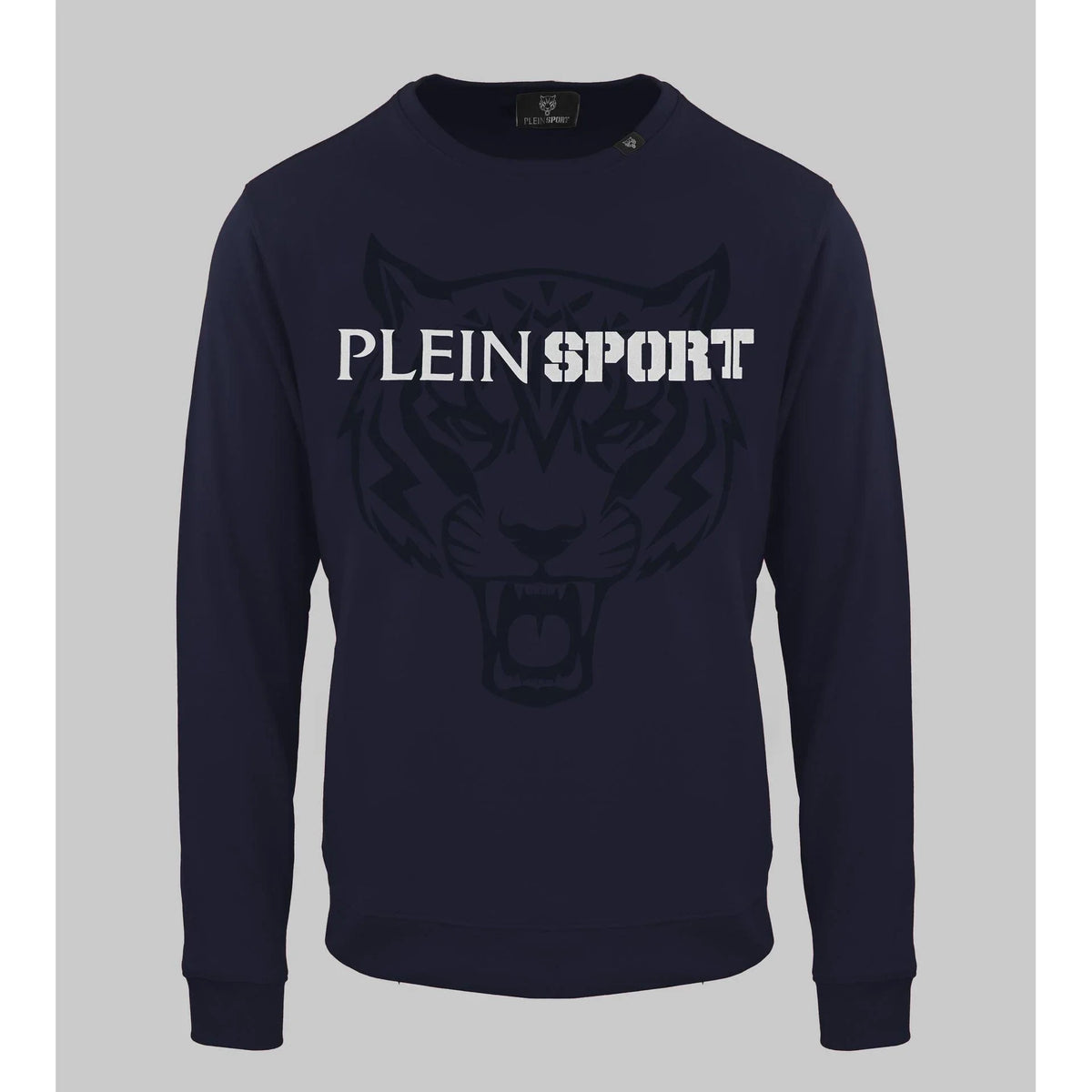 Men's sweatshirt Plein Sport Logo Set-In Sleeves Crewneck Navy – main view