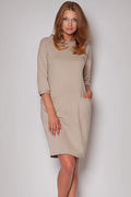 Minimalist Boat Neck Day Dress