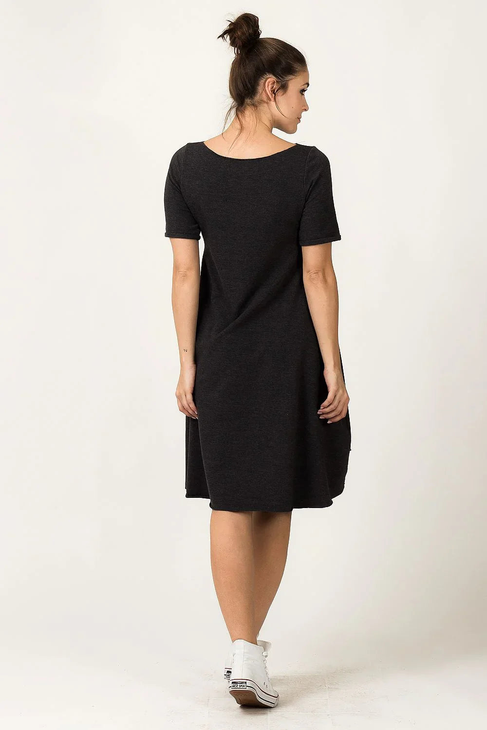 Minimalist Boat Neck Short Sleeves Day Dress