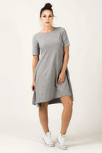 Minimalist Boat Neck Short Sleeves Day Dress