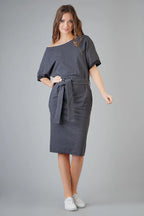Minimalist Boat Neck Short Sleeves Day Dress