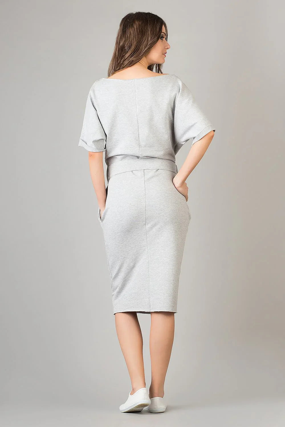Minimalist Boat Neck Short Sleeves Day Dress