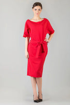 Minimalist Boat Neck Short Sleeves Day Dress
