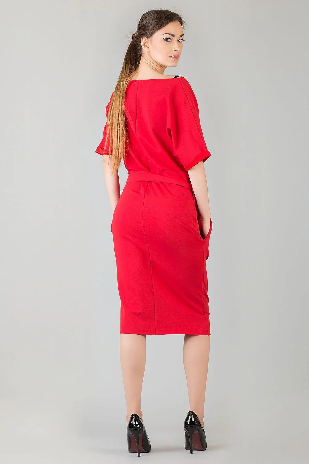 Minimalist Boat Neck Short Sleeves Day Dress
