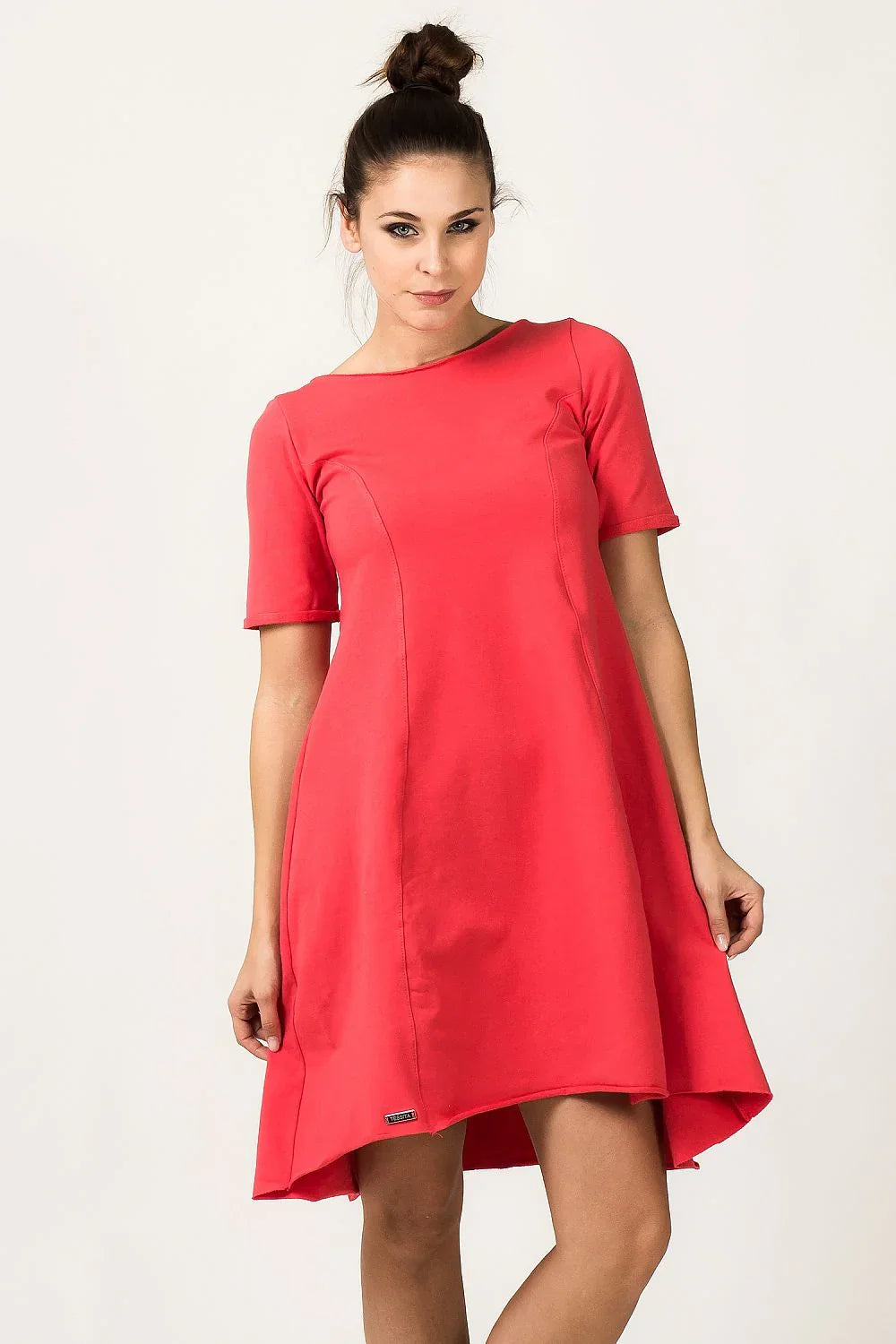 Minimalist Boat Neck Short Sleeves Day Dress