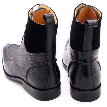 Nevan Leather LaceUp Ankle Boots -Guocali