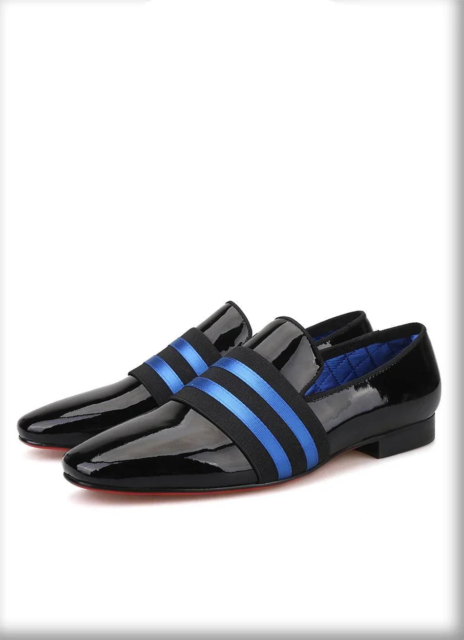 Patent Leather Men Loafers With Ribbon - Men Shoes -Guocali
