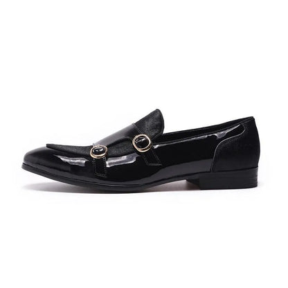 Patent Leather Monk Strap Formal Loafers -Guocali