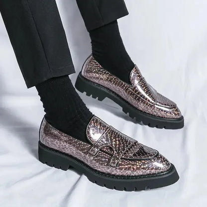 Patent Leather Monk Strap Loafers -Guocali