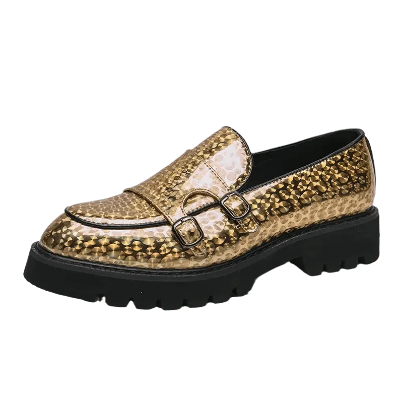 Patent Leather Monk Strap Loafers -Guocali