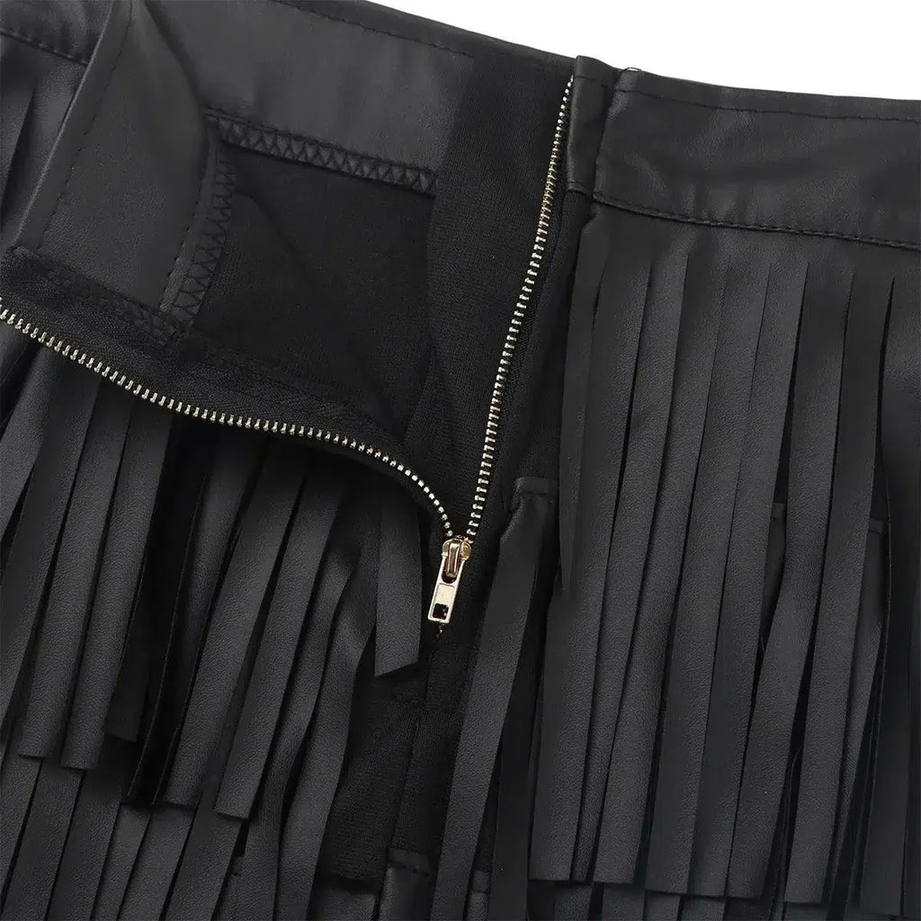 Pencil Skirt Women Leather Fringe Tassel - Mini Women Skirt