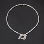 Personalized Name Pendant Necklace - Rhinestone -Guocali