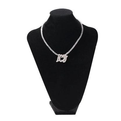 Personalized Name Pendant Necklace - Rhinestone -Guocali