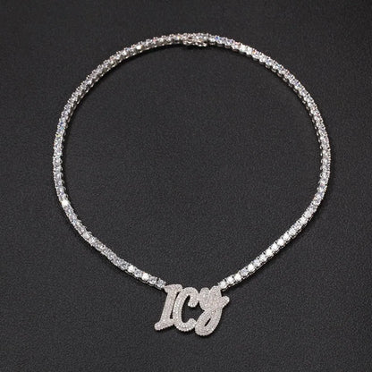 Personalized Name Pendant Necklace - Rhinestone -Guocali