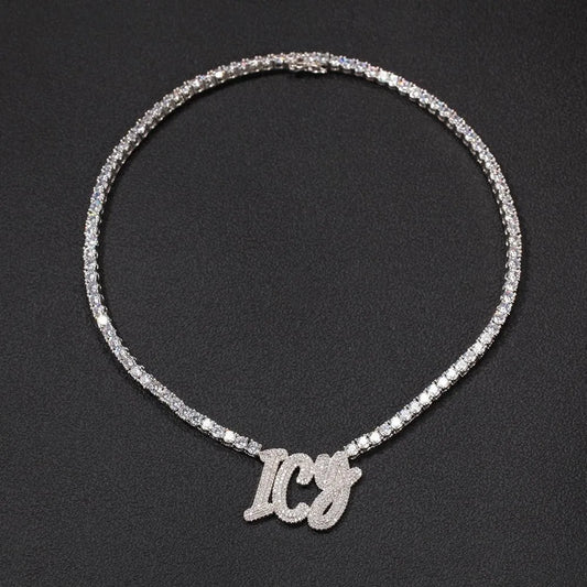 Personalized Name Pendant Necklace - Rhinestone -Guocali