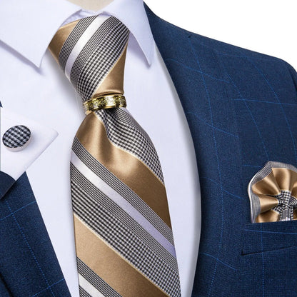 Plaid Silk Necktie Set -Guocali