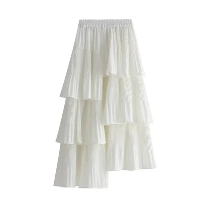 Pleated Skirt Fashion Irregular Ruffled Edges -Guocali