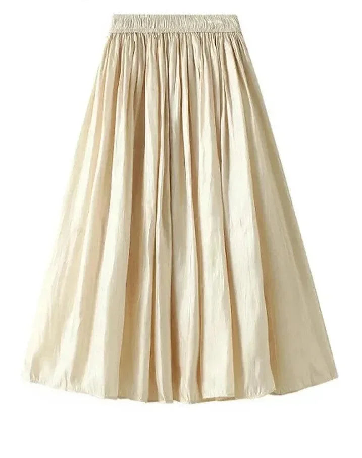 Pleated Skirt Women Fairy Style - Elastic Midi Women Skirt