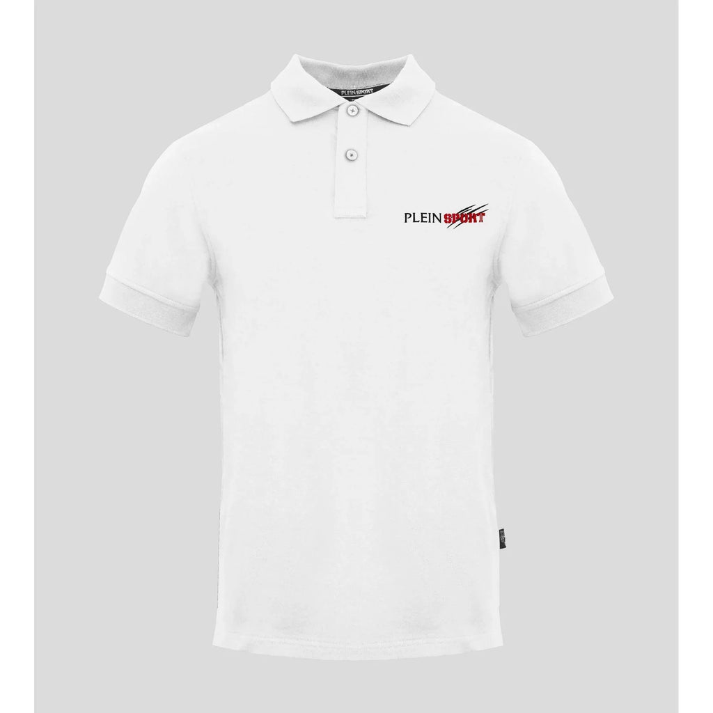 Plein Sport Men Short Sleeves Polo Shirt – Stretchable - White -Guocali