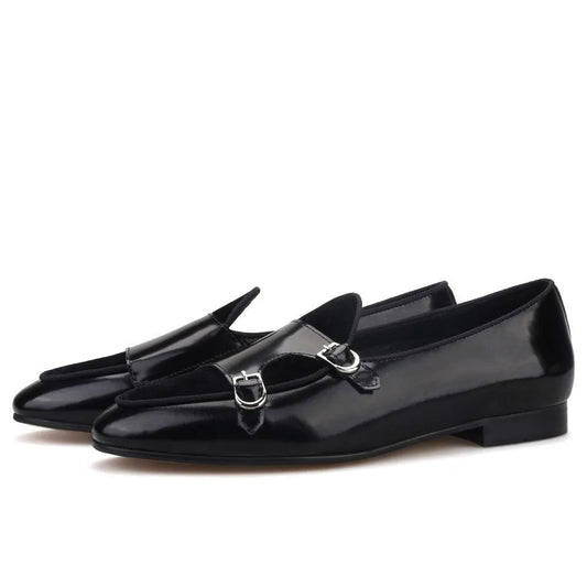 Polished Double Monk Strap Loafers -Guocali