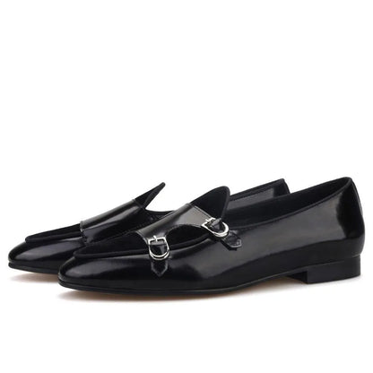 Polished Double Monk Strap Loafers -Guocali