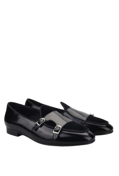 Polished Double Monk Strap Loafers -Guocali