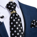 Polka Dots Silk Necktie Set -Guocali