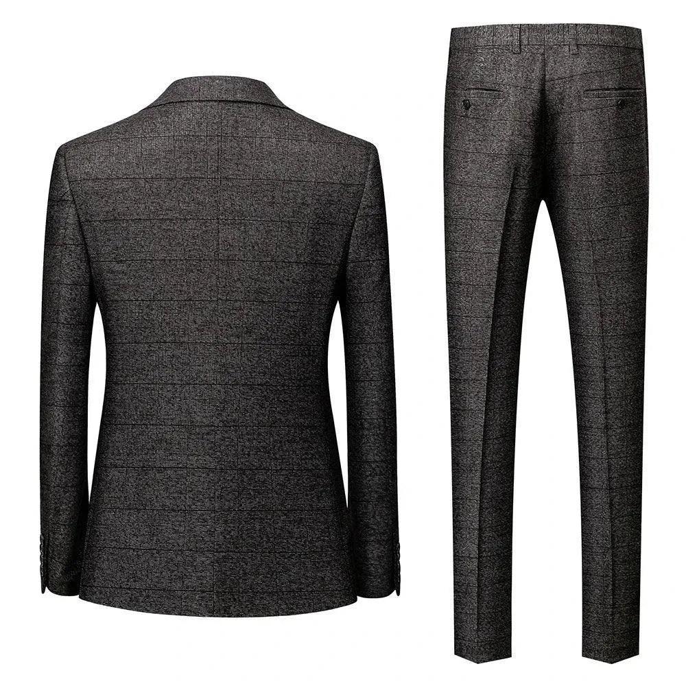 Checked Men Suit - Business Formal Attire -Guocali