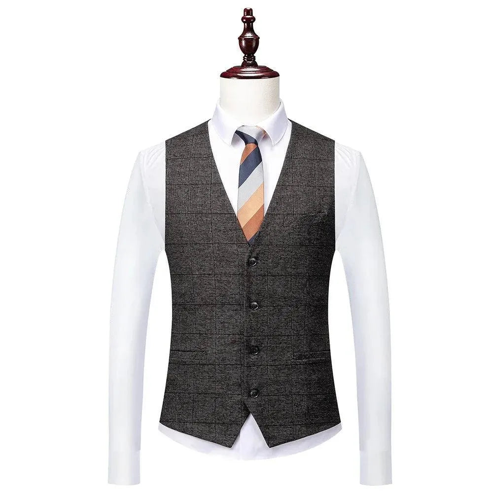 Checked Men Suit - Business Formal Attire -Guocali