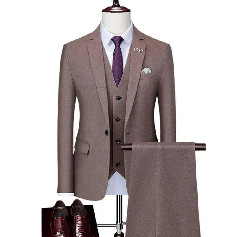 Winter-Ready Woolen 3-Piece Suit for Men -Guocali