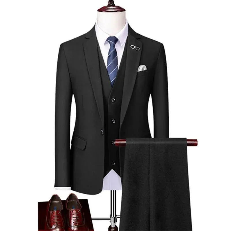 Winter-Ready Woolen 3-Piece Suit for Men -Guocali
