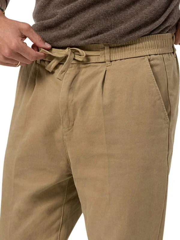 Professional Men Trousers – Mid Rise Drawstring -Guocali