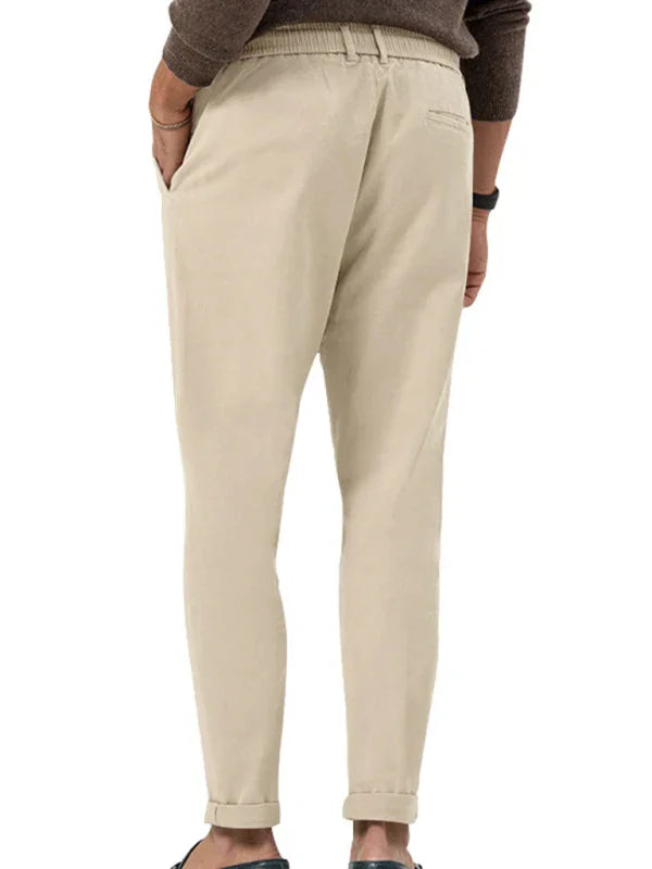Professional Men Trousers – Mid Rise Drawstring -Guocali