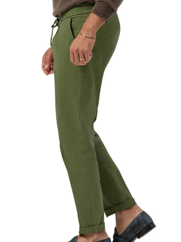 Professional Men Trousers – Mid Rise Drawstring -Guocali