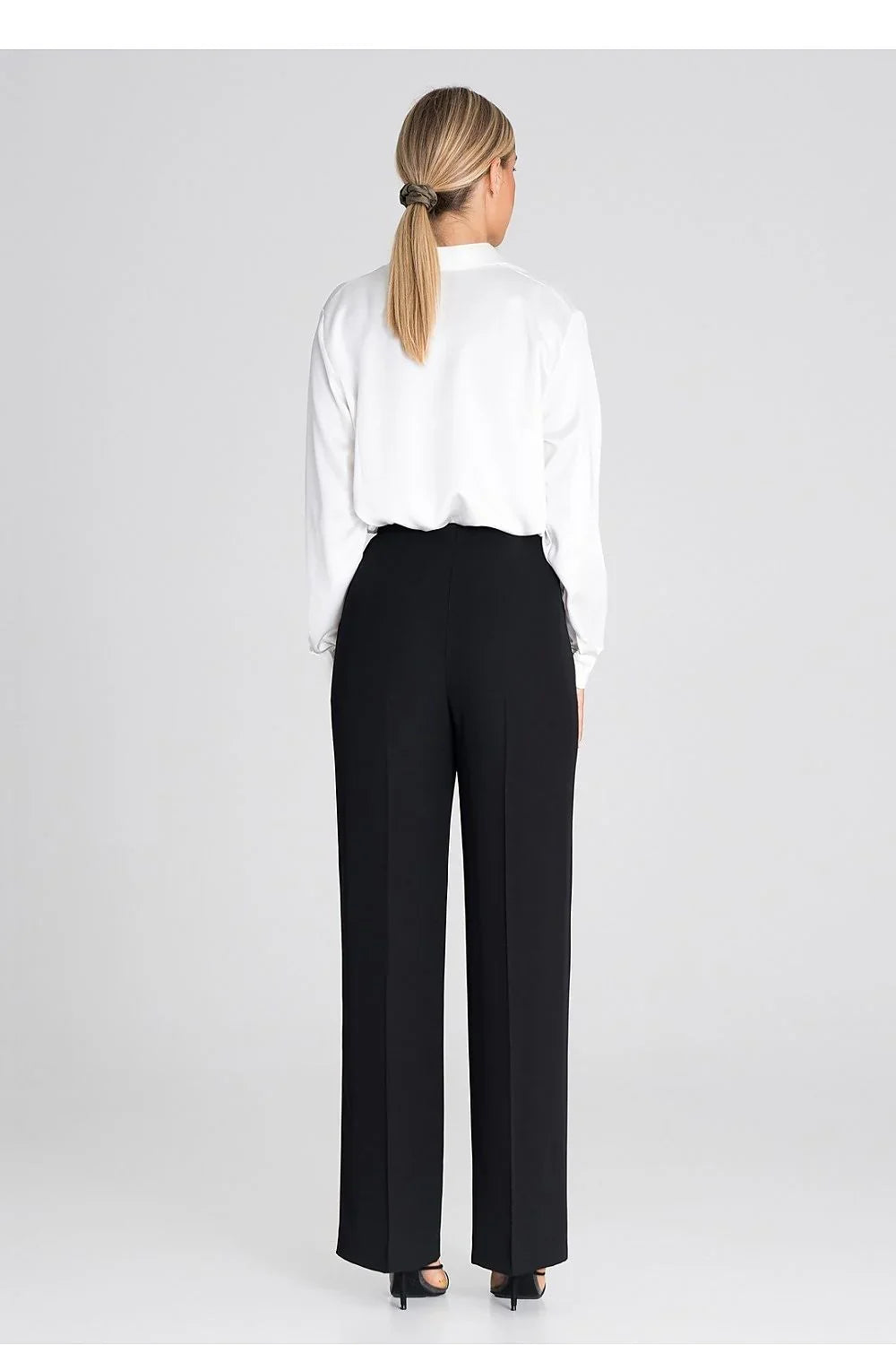 Professional Women's Wide-Leg Pants – High-Rise Button Front -Guocali
