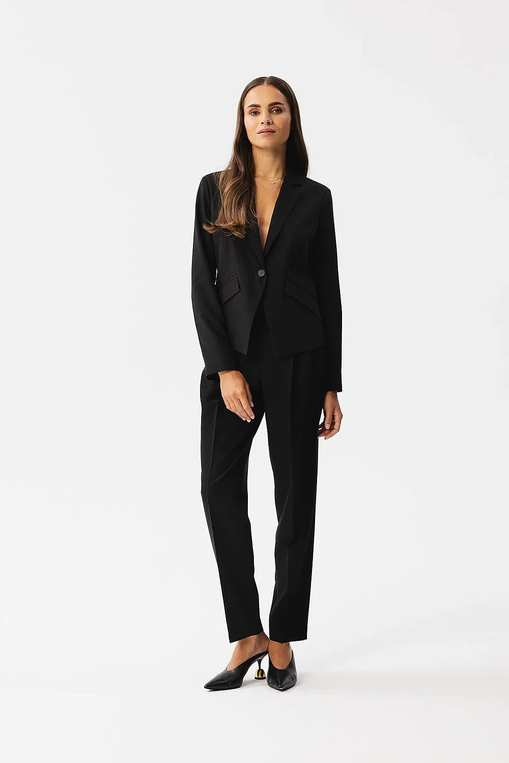 Professional Women Trousers – High-Waist Zipper Front -Guocali