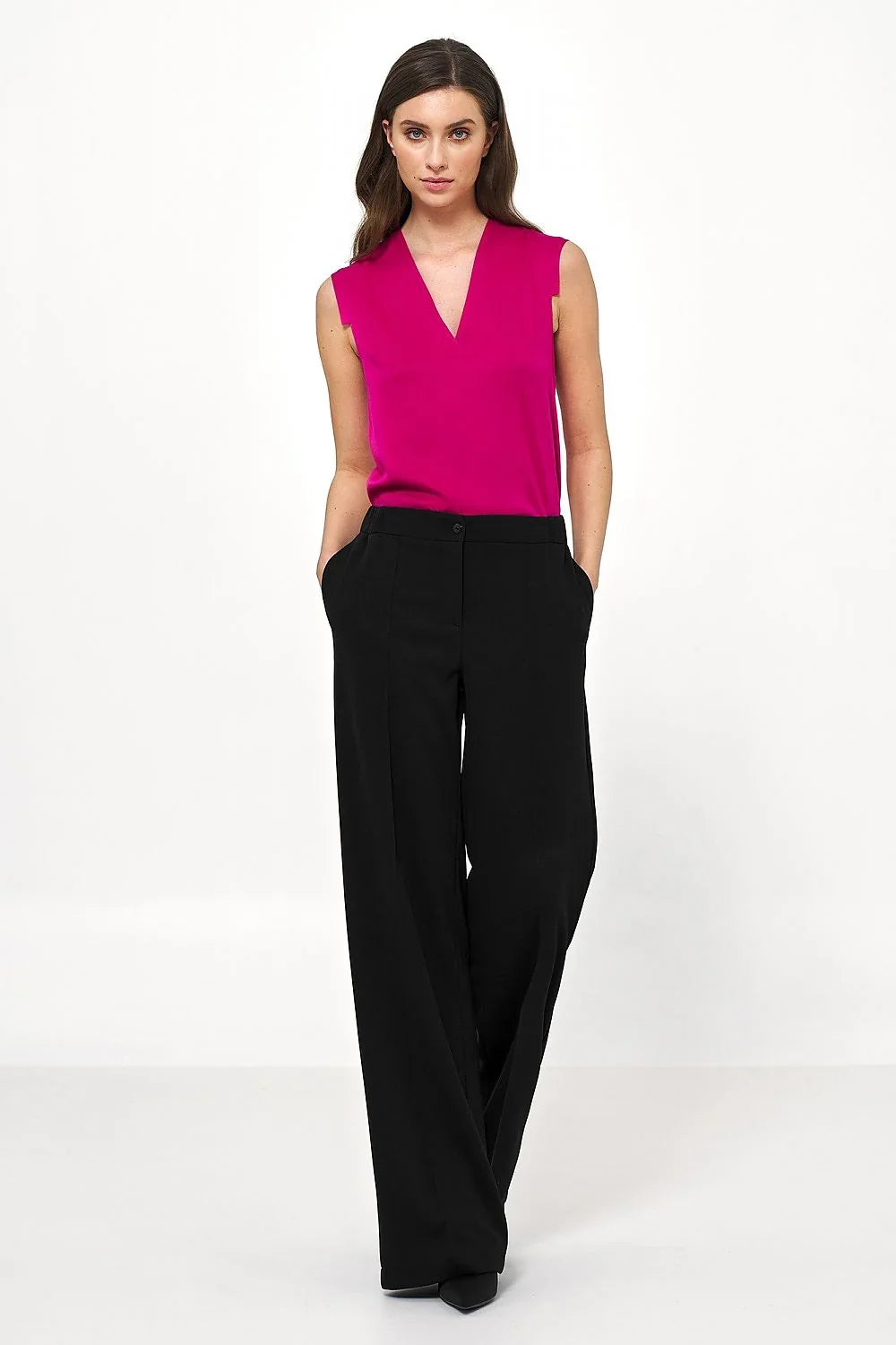 Professional Women Wide-Leg Pants – High-Rise Comfort -Guocali